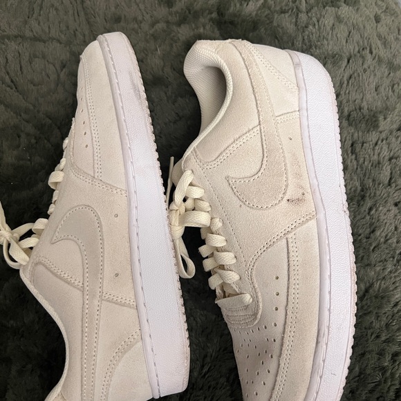 Nike Shoes - Nike Court Vision Low Suede Sneakers Coconut Milk White Size 9